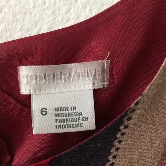 Red Striped Knee Length Dress with Ribbon Ties - Picture 3 of 3